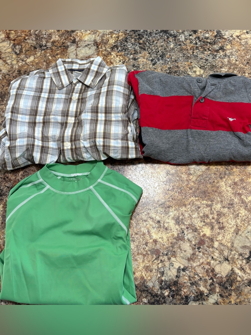 Boys Youth Medium (8-12) 3-Piece Tops Bundle Lands’ End, Wrangler, Cherokee